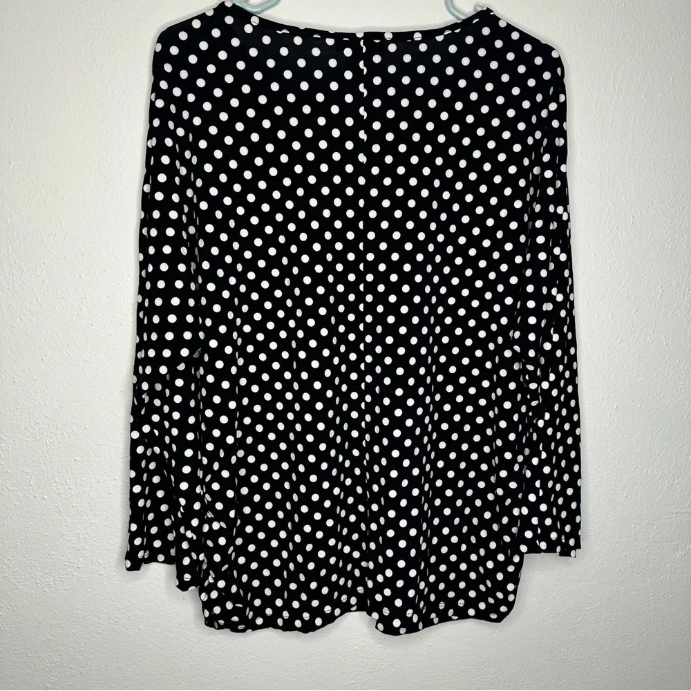 By Design Polka Dot Black Blouse Size XLarge - Picture 4 of 8